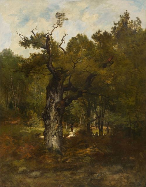 RICHET, LÉON (Solesmes 1847–1907 Paris) Forest landscape. Oil on canvas. Signed lower left: Léon Richet. 116 x 90 cm. Our thanks to Michel Rodrigue who has confirmed the authenticity of this work on the basis of a photograph.