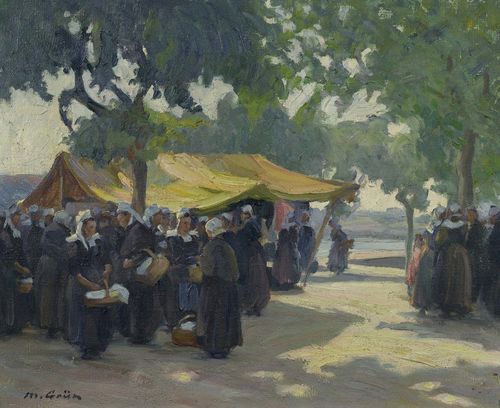 GRÜN, MAURICE (1869 Reval 1947) Near Fontainebleau. Oil on canvas. Signed lower left: m. Grün. 33 x 41 cm.