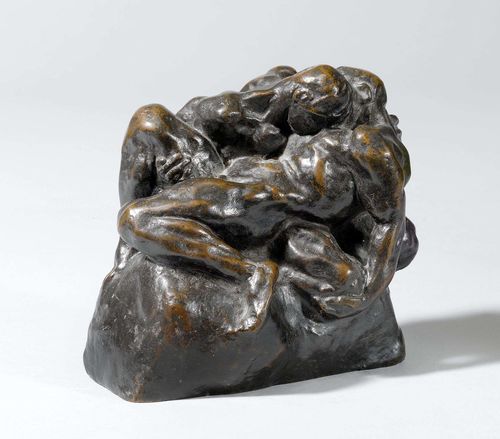 STATUE "THE WRESTLERS", probably Glyn Warren Philpot (1884 - 1937). Bronze. Numbered X/8. H 13 cm.