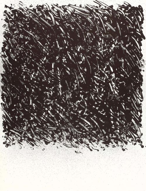 UECKER, GÜNTHER (Wendorf 1930 lives and works in Düsseldorf und St. Gallen) Untitled. 1979. Lithograph. Outside the edition. Dedicated, signed and dated on lower edge of sheet: für Heinz Wyss von Günther Uecker 79. Sheet size 86 x 63 cm on wove paper. Pub and printed by Erker-Presse, St. Gallen (with blind stamp).