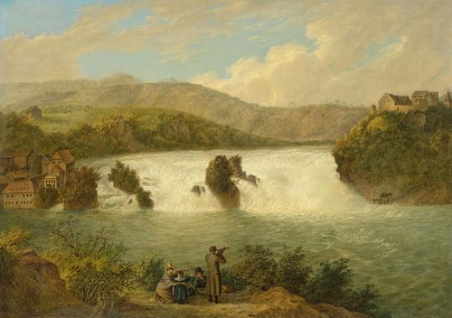 TOMA, MATTHIAS RUDOLPH (1792 Vienna 1869) Der Rheinfall bei Schaffhausen. 1838. Oil on canvas. Signed, inscribed and dated lower right on the stone: M R Toma fec A 1838. 44.5 x 62.2 cm.