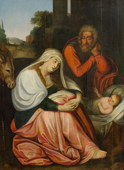 ANTWERP, 17TH CENTURY The Holy Family. Oil on panel. 98.5 x 71 cm.