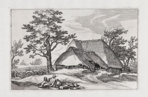 BOLSWERT, BOETIUS ADAMS (Bolsward 1580 - 1633 Antwerp).After Abraham Bloemaert (1566-1651). Lot of 3 sheets from a series of 20 landscapes, 1613/14. Etchings, each ca. 15.8 x 20.4 cm. Roethlisberger 232, 236 and 241. - Each with full margins. Old numbering in the upper, right-hand margin with brown pen: 1, 13, 20. - Traces of wear and insignificant paper losses in the margins. In good condition. - Provenance: - from the collection of Richard Jung (1911-1986), Freiburg im Breisgau, Lugt 3791.