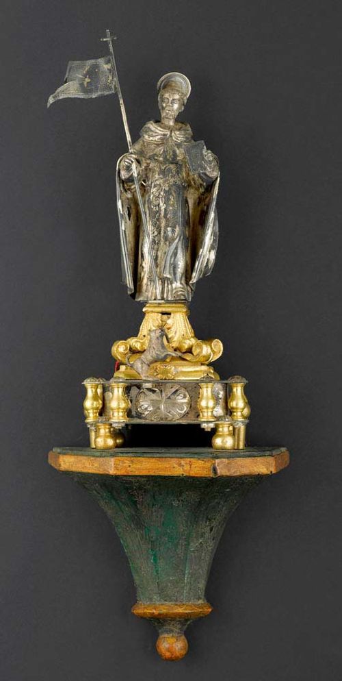 SAINT DOMINIC,Spain, beginning of the 17th century Engraved silver and gilt bronze. H 24 cm.