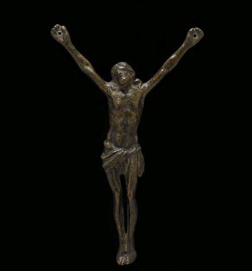 FIGURE OF CHRIST, Early Baroque, probably France, 17/18th century Bronze. H 23 cm.