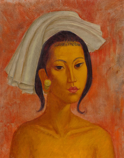 A PORTRAIT OF NI KATAK BY THEO MEIER (1908 - 1982).