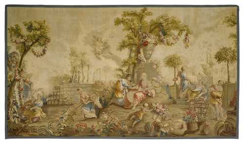 SERIES OF 3 TAPESTRIES FROM "LA VIE CHAMPETRE",