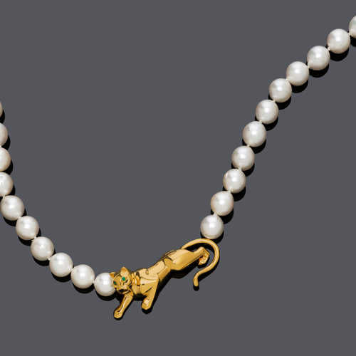 PEARL AND GOLD NECKLACE, BY CARTIER.