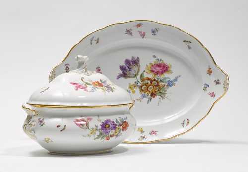 A SOUP TUREEN AND STAND,