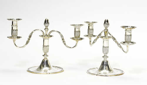 PAIR OF DOUBLE BRANCH CANDELABRAS