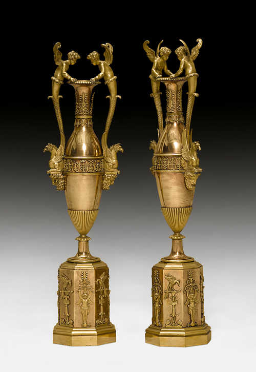 PAIR OF IMPORTANT VASES "AUX AMOURS",