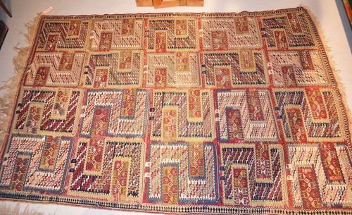 SILEH antique.Rust coloured ground, typically patterned, signs of wear, 167x263 cm.