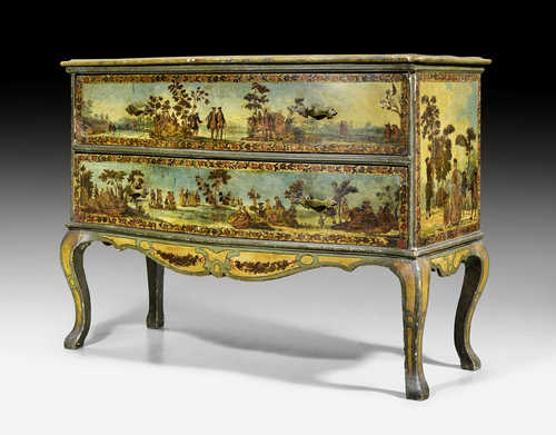 COMMODE WITH "ARTE POVERA" PAINTING,