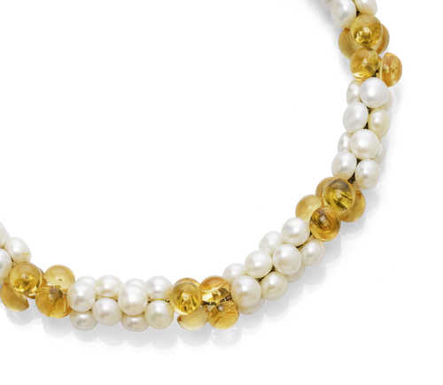 PEARL AND CITRINE NECKLACE, by MARINA B.