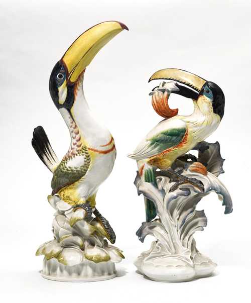 TWO LARGE "TOUCAN" FIGURES,