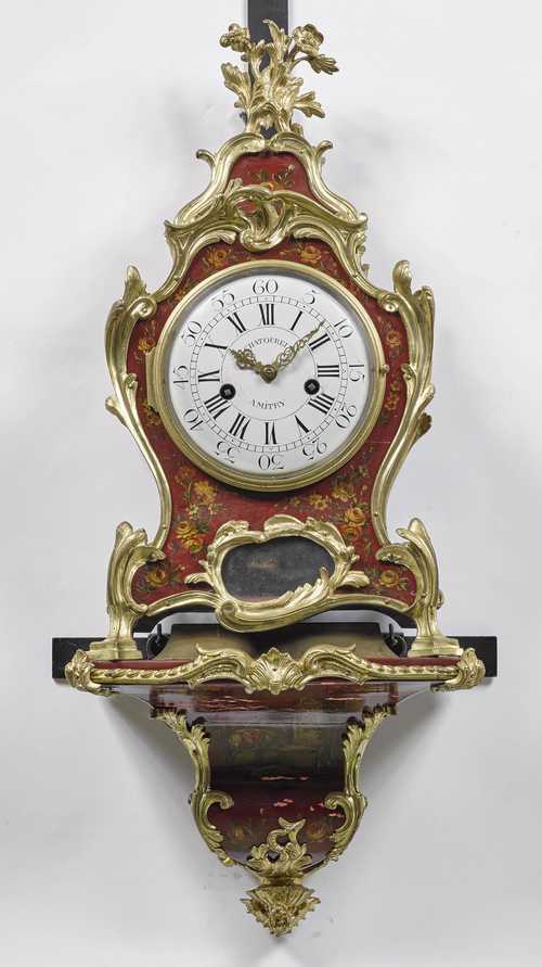 PAINTED CLOCK ON BASE,