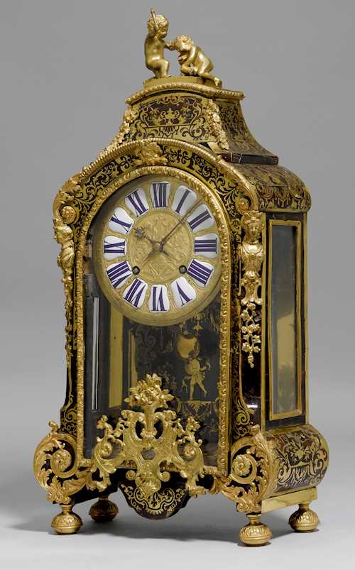 MANTEL CLOCK WITH BOULLE MARQUETRY