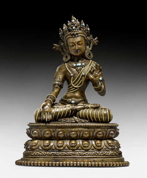 稀罕的合金銅文殊菩薩像。
