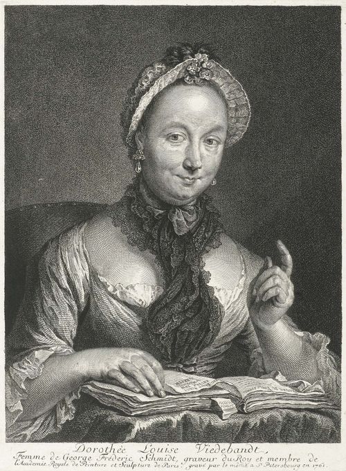 SCHMIDT, GEORG FRIEDRICH (Schönerlinde b.Berlin 1712 - 1775 Berlin).Lot of seventeen plates with portraits, landscapes, and artist's masterpiece reproductions. Etchings, various sizes and states.