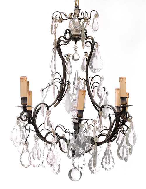 CHANDELIER WITH CRYSTAL-GLASS HANGINGS