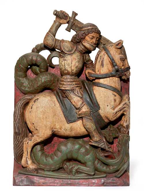 A RELIEF FIGURE OF SAINT GEORGE AND THE DRAGON