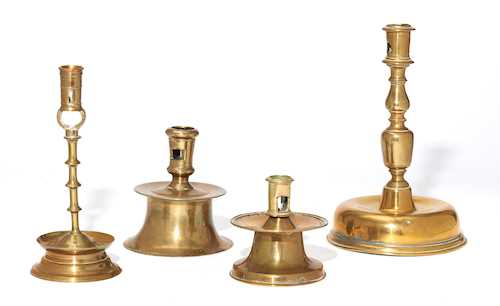 A LOT OF FOUR CANDLESTICKS