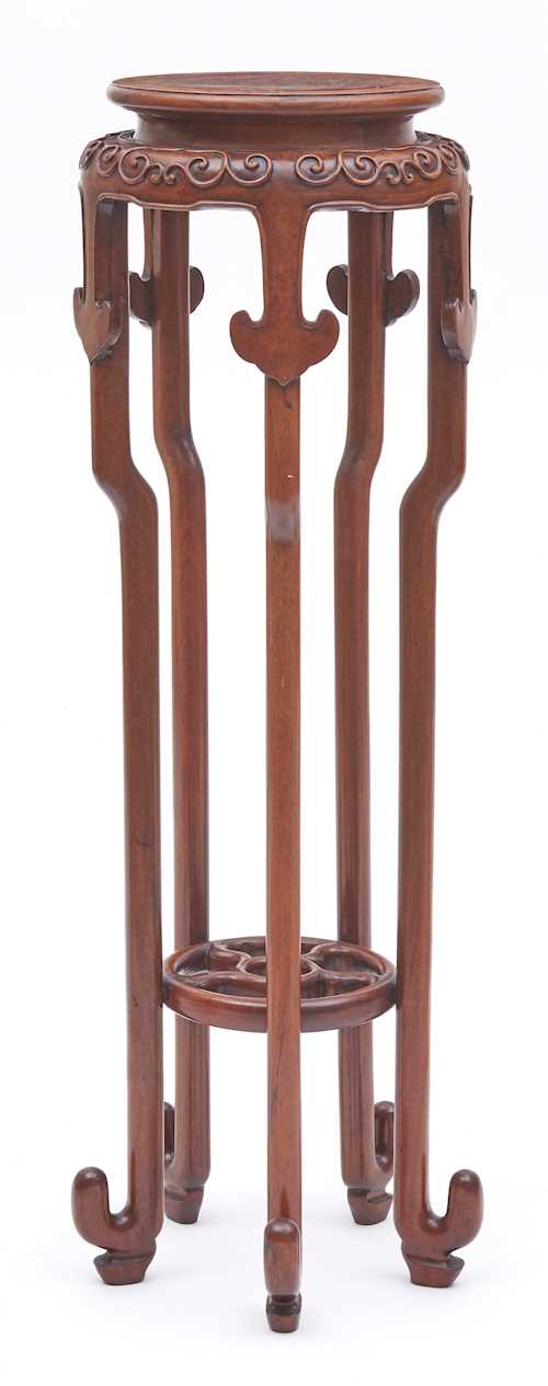 A HARDWOOD PLANT STAND.