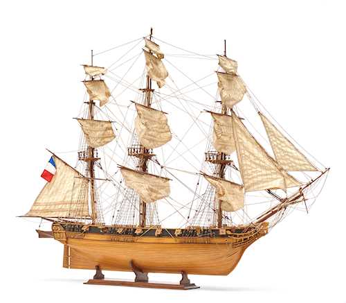 MODEL OF A FRENCH FULL-RIGGED SHIP,