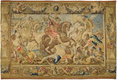 LARGE TAPESTRY FROM AN EIGHT-PIECE SERIES ABOUT THE LIFE OF MARCUS AURELIUS,