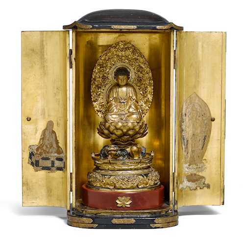 A LARGE LACQUERED PORTABLE SHRINE (ZUSHI).