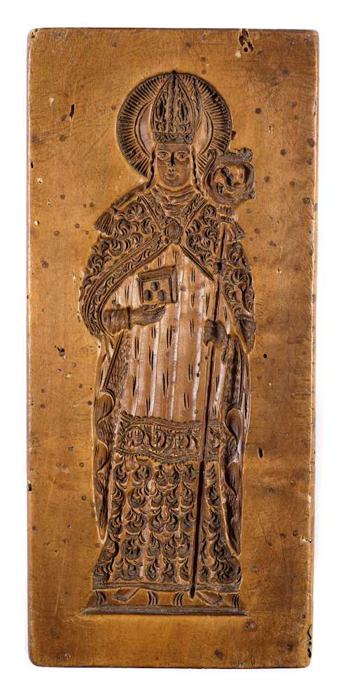 RECTANGULAR BAKING MOULD WITH A DEPICTION OF A BISHOP