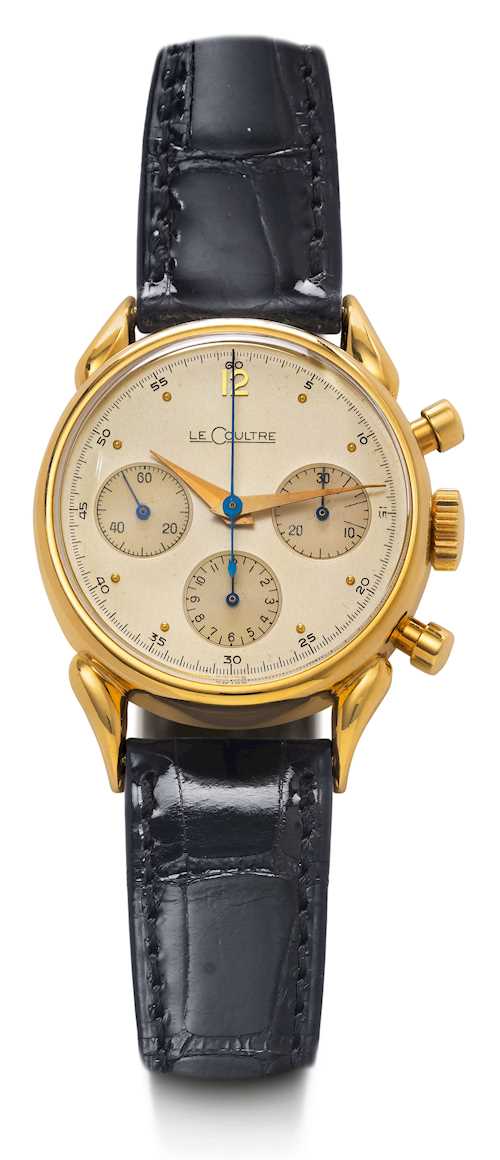 Le Coultre, large, very rare Chronograph, ca. 1950.