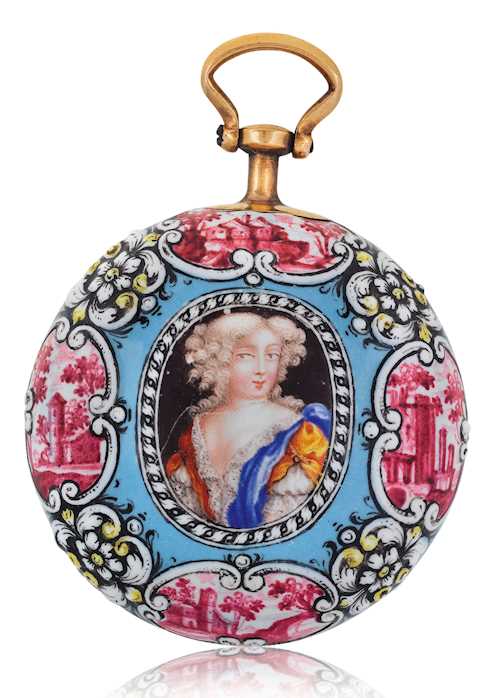 Exceptionally fine and rare gold enamel case  (French School) ca. 1650.