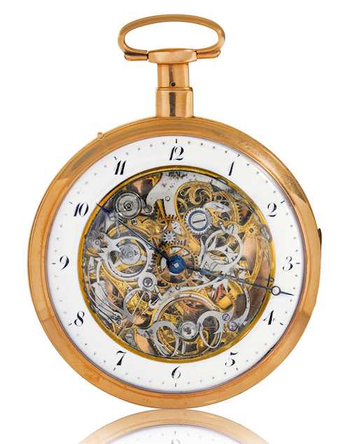 Du Bois &amp; Fils, large and exceptional skeleton watch with 1/4-repeater, Le Locle ca. 1810.
