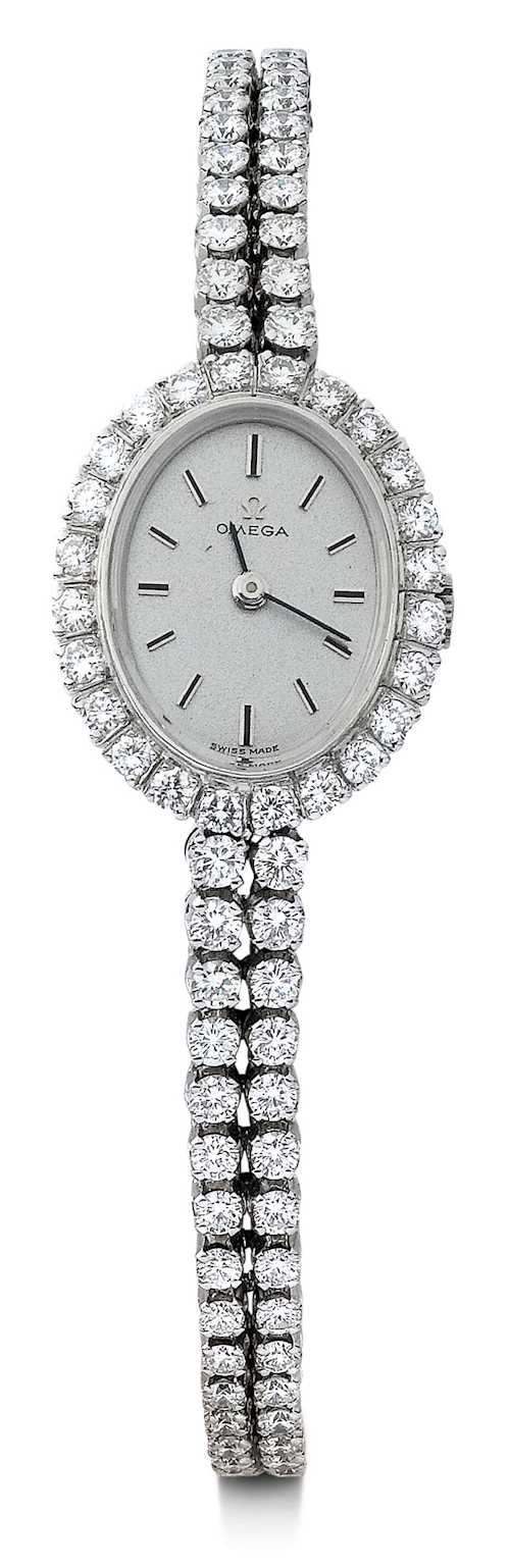 Omega, very rare and elegant diamond Lady's wristwatch.