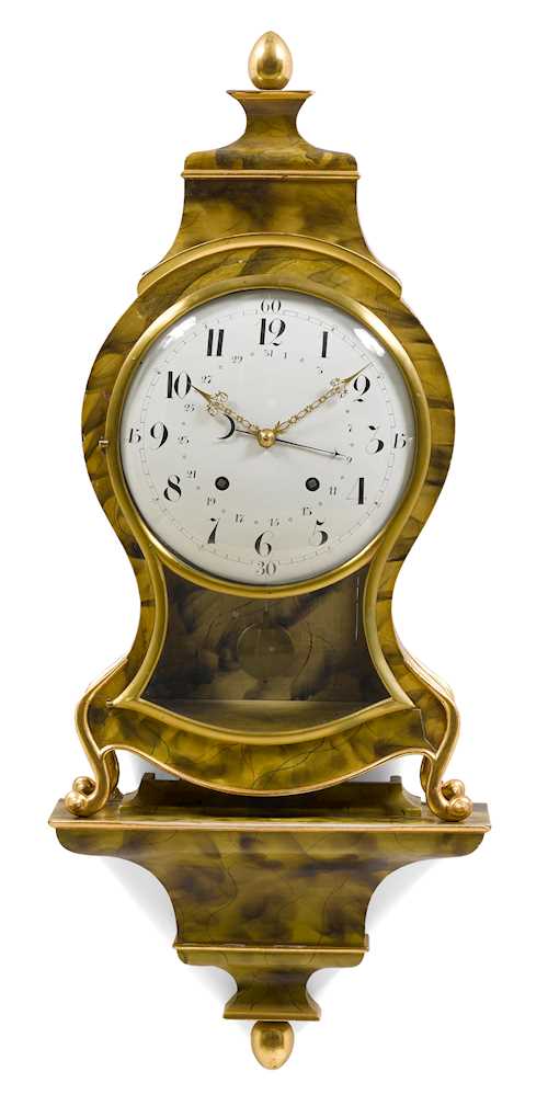 CLOCK ON PLINTH, WITH DATE