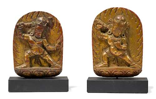 TWO SMALL WOOD RELIEFS.