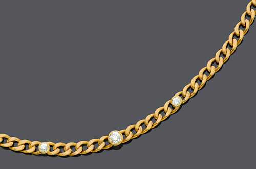 DIAMOND AND GOLD NECKLACE, BY FARAONE, ca. 1980.