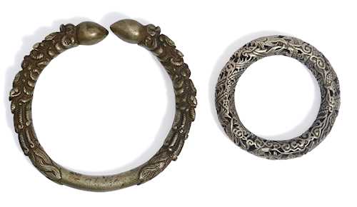 TWO JEWELRY BANGLES.