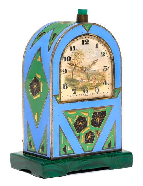 TRAVEL CLOCK WITH ENAMELED CASE