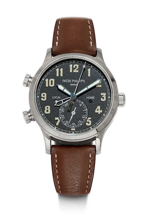 Patek Philippe, almost like-new and attractive Calatrava Pilot Travel Time, 2020.