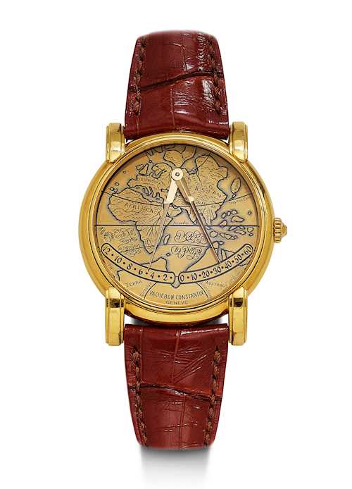 Vacheron & Constantin "Mercator", rare and exceptional wristwatch with a double retrograde time display, 1990s.