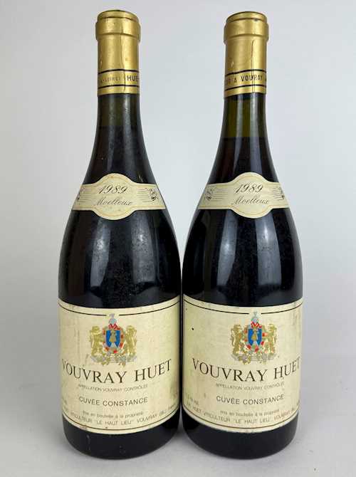 2 bts Vouvay Huet " Cuvée Constance" Moelleux 0.75 L 1989