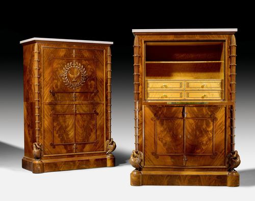 PAIR OF IMPORTANT SMALL CABINETS "AUX CYGNES",