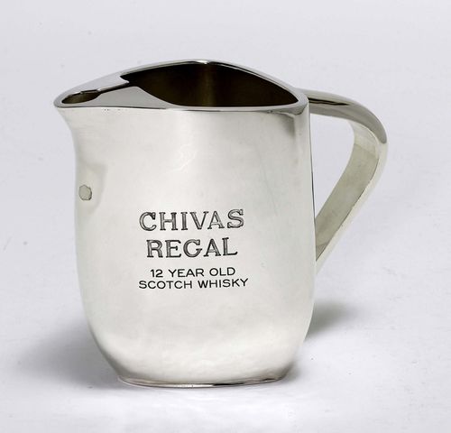 ICED WATER PITCHER,silver, 20th century. Smooth walls, triangular shape. H 14. 5 cm, 510 g.