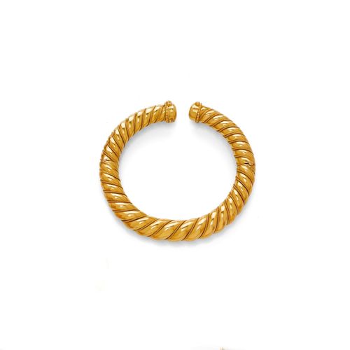 GOLD BANGLE, LALAOUNIS. Yellow gold 750, 37 g. Additionally decorated with applied gold wire. Ca. 5.5 x 5 cm.