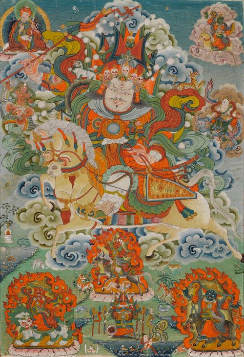 A THANKA. Tibet, late 19th c. 61.5x41.5 cm. Framed.