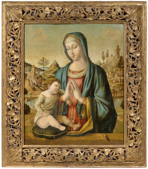 Workshop of BELLINI, GIOVANNI (1430/35 Venice 1516) Madonna and Child. Oil on panel. 79.5 x 66 cm.