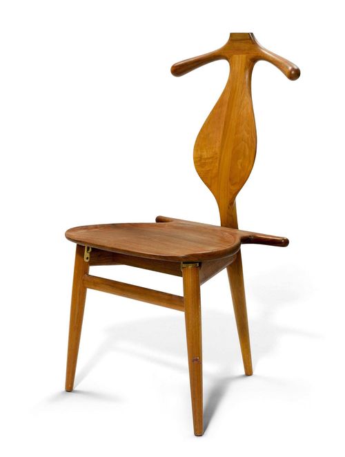 HANS J. WEGNER (1914 - 2007) CLOAKROOM CHAIR, Model "Valet/Bachelor chair No 250", Designed in 1953 for Johanes Hansen Møbelsnedkeri Teak.