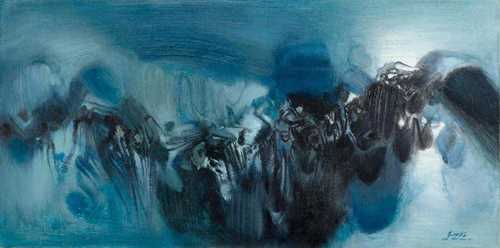 CHU, TEH CHUN (Jiangsu 1920) No.220. 1966. Oil on canvas. Signed lower right . 60 x 120 cm. Provenance: - Private collection, Europe